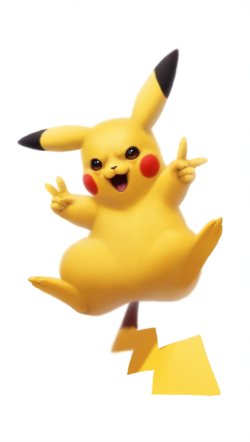 no humans, pokemon (creature), pikachu, pokemon (anime), peace sign, tail raised s-1162498767.png