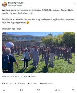 LearningTheLaw on X Western game developers screaming at GDC 2024.jpg