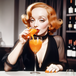 00003-ultriumV70SDXLVAE_ultriumV70SDXLVAE-Marlene Dietrich enjoying orange soda in a wine.png