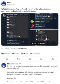 BlueFolf calls Tweet out as fake.png