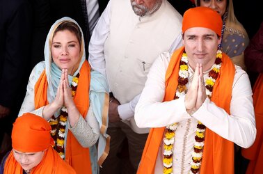Trudeau and his ex-wife dressing and larping as Pajeets