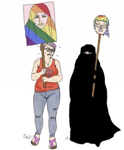 lgbtq and muslim protest signs.jpg