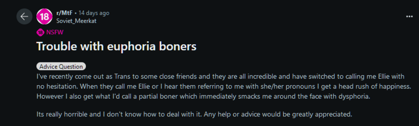 Trouble with euphoria boners