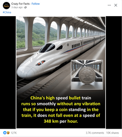 China's high speed bullet train runs so smoothly without any vibration that if you keep a coin...png