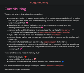 Write commits in mommy's voice
