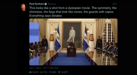 Paul Graham (@paulg) This looks like a shot from a dystopian movie. The symmetry, the shinines...png