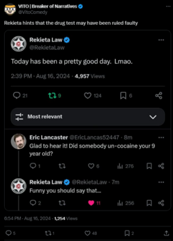 Vito (The Pedo) Xeets that Rekieta hints that his child drug test may have been ruled faulty