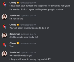 Screenshot 2024-08-17 at 13-25-25 Xanderhal being abusive to his editor Cherry and his threats...png