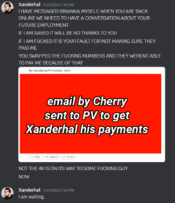 Screenshot 2024-08-17 at 13-21-43 Xanderhal being abusive to his editor Cherry and his threats...png Screenshot 2024-08-17 at 13-21-43 Xanderhal being abusive to his editor Cherry and his threats...png
