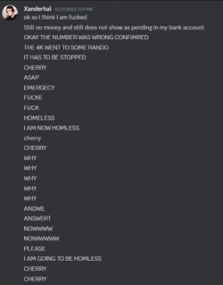 Screenshot 2024-08-17 at 13-19-59 Xanderhal being abusive to his editor Cherry and his threats...png