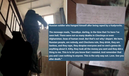 Chechens acting like savages according to Russian soldier raped and robbed by them.png