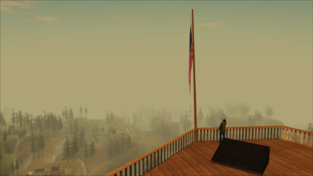 Smoke at the top of Mt. Chilliad