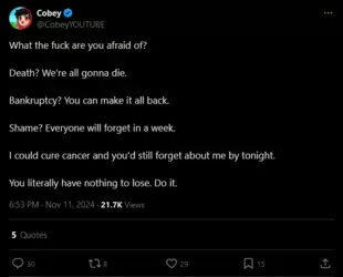 Screenshot 2024-11-12 at 20-44-52 Cobey on X What the fuck are you afraid of Death We’re all g...png