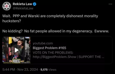2024-11-23 - 18_35_00 - (3) Rekieta Law on X_ _Wait. PPP and Warski are completely dishonest m...png