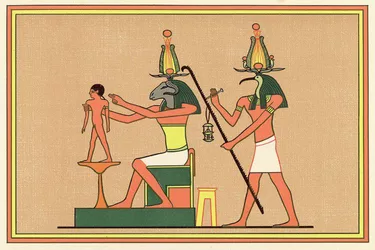 egyptian ram god making man out of clay Mythlok-Khnum-drawing.jpg