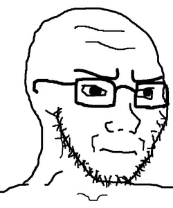 548 - concerned frown glasses soyjak stubble template variant:classic_soyjak.png
