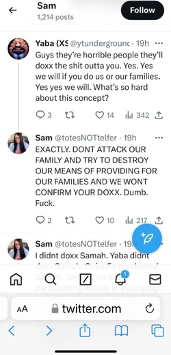 Sam confirms she doxxed Pink Lava via merch with Yaba.jpg