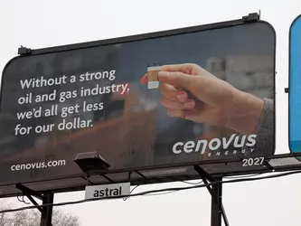 Fossil fuel propaganda billboard in Toronto