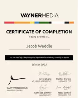 Resident Training Program Certificate - Jacob Weddle Graduation Certificate - Winter 23.png