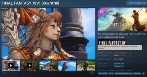 Dawntrail Steam Review Score Jan 28th 2025.png