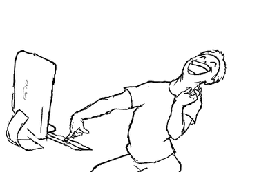 typing at computer vomit cartoon.gif