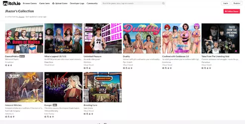 Porn game collection of Jhazor on itch.io