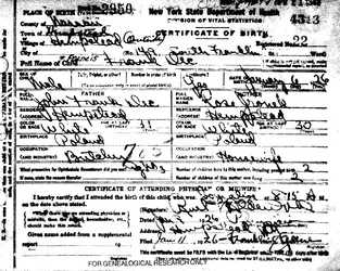 Francis E. Dec's Birth Certificate