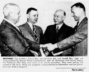 Francis and Joseph are sworn in as patrolmen.