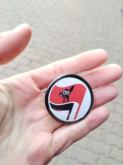 🇫🇷 17-12-2022 Clermont-Ferrand, France 1 Nationalist saw 1 Antifa putting stickers on the city...jpg