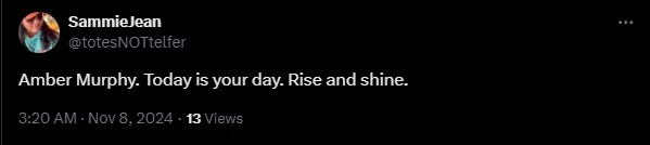 11-7-2024 Sam's telling DammitAmber today is her day. She hasn't streamed in 14 days today so ...jpg