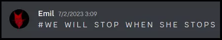 111. We will stop when she stops also we aren't doing anything.png