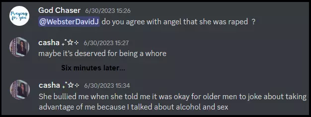146. Casha says AM maybe deserved to be raped - Follow up.png