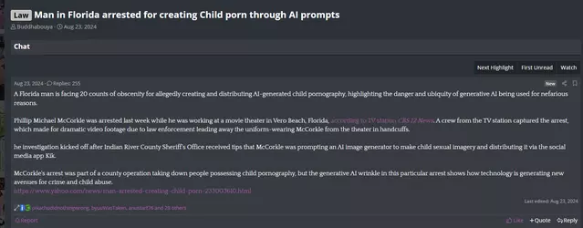 2025-03-15 18_02_27-Man in Florida arrested for creating Child porn through AI prompts _ Page ...png
