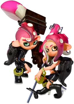 Octoling boy and girl