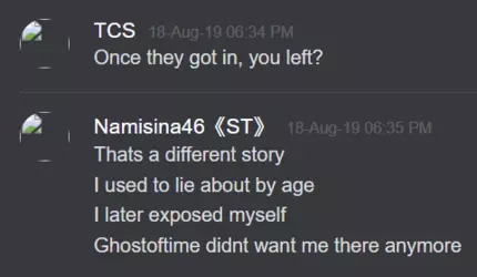 (TehCanadianSpartan Two; Electric Bungaloo SFW Dropbox\TCS' Weird DMs\Namisina46 (Minor)\Full Chatlog [NSFW]\Direct Messages - Namisina46ST [574628815469281330].html)