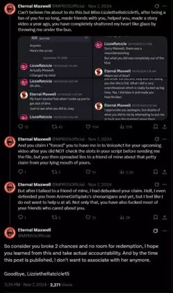 (Eternal Maxwell's Tweets about LizzieRatcicle15)