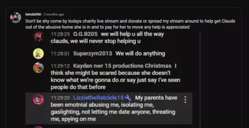(Help Clauds out of abusive home YouTube Community Post)