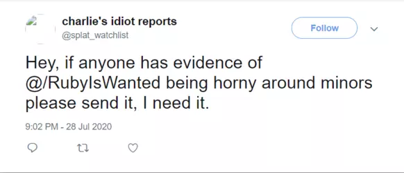 (Evidence wanted for RubyIsWanted)
