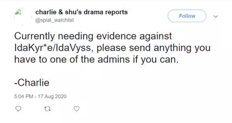 (Evidence wanted for IdaKyrie)