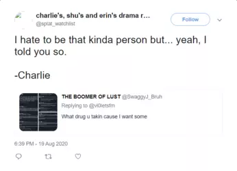(Zoey's response to DjSwaggy's Tweet)