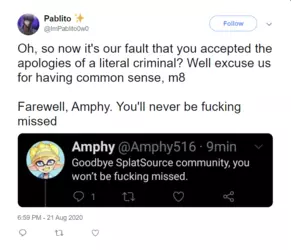 (Pablito Tweet about Amphy leaving)