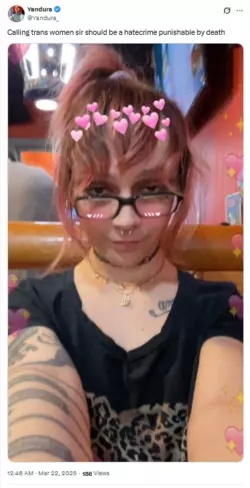 Screenshot 2025-04-08 at 17-32-38 (3) Yandura on X Calling trans women sir should be a hatecri...png