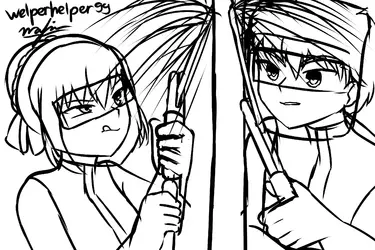 welding saber and shirou.webp