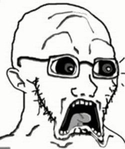 48890 - animated ear explosion glasses open_mouth scared soyjak stubble subvariant:doctos teet...gif