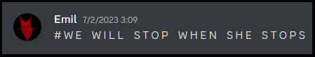 111. We will stop when she stops also we aren't doing anything.webp