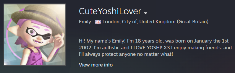CuteYoshiLover has autism
