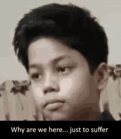 why-are-we-here-why-are-we-here-just-to-suffer.gif