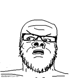 2326 - angry animated gif glasses mustache ponpon poyopoyo soyjak stubble variant:a24_slowburn...gif