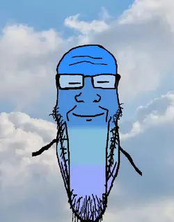 2172 - blue calm closed_eyes closed_mouth cold cool glasses irl_background sky smile soyjak s...webp