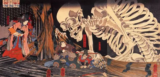 Kunioshi paintingTakiyasha the Witch and the Skeleton Spectre Mitsukuni.webp